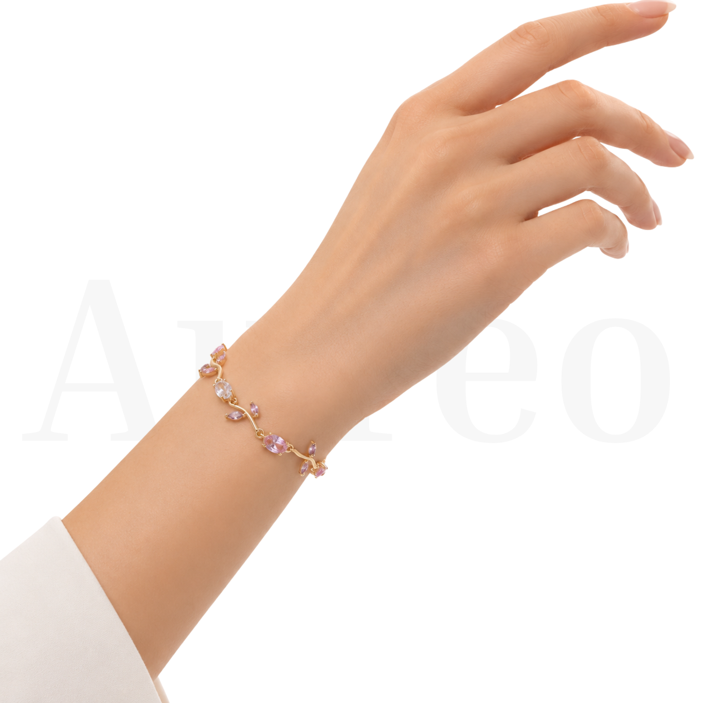 Pulsera Flor de Tulipán en Oro Laminado de 14k con Cierre Mariposa