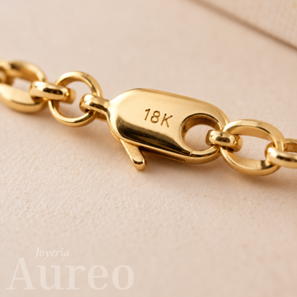 Pulsera para caballero granito de arroz Oro laminado 18k